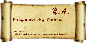 Matyasovszky Andrea névjegykártya